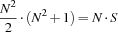 {N^2\over 2}\cdot(N^2+1) = N\cdot S